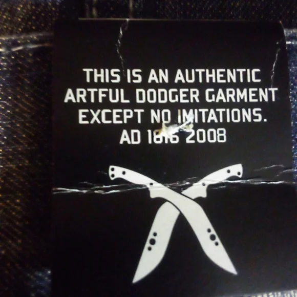 Artful Dodger (DEATH OF A CRAFTSMAN) Raw Blue Embroidered Denim Jacket Men's 2XL - Picture 16 of 16